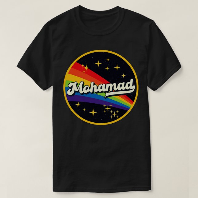Camiseta Mohamad Rainbow No Space Vintage Style (Frente do Design)