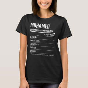 Camiseta Mohamed Servindo Tamanho do Rótulo Nutricional Cal