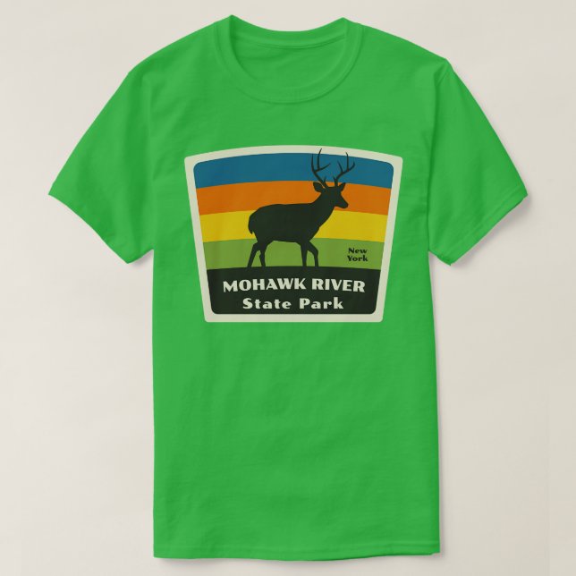 Camiseta Mohawk River State Park New York Roaming Deer (Frente do Design)
