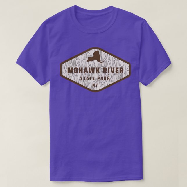 Camiseta Mohawk River State Park New York Tree Log Textura (Frente do Design)