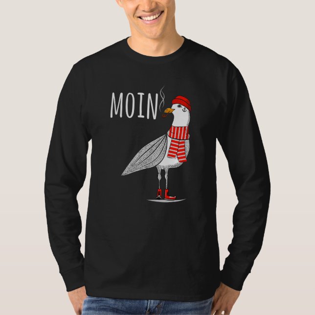 Camiseta Moin Moin Say Seagull Sea Pird Sea Navegação Norte (Frente)