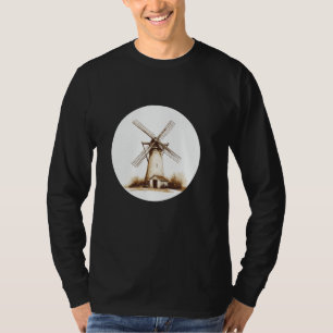 Camiseta Moinho clássico medieval para um custo de aparênci