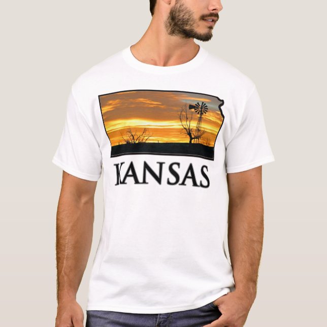Camiseta Moinho de vento da fazenda de Kansas (Frente)