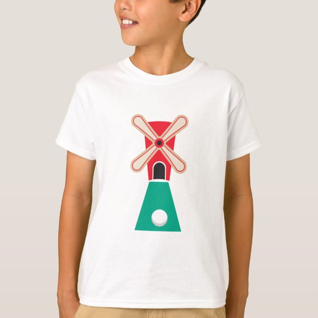 Camiseta moinho de vento de golfe em miniatura (Frente)