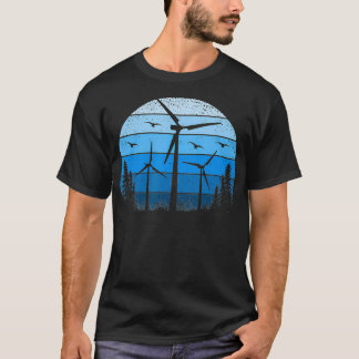 Camiseta Moinho de vento Turbina Retroecológica Renovável