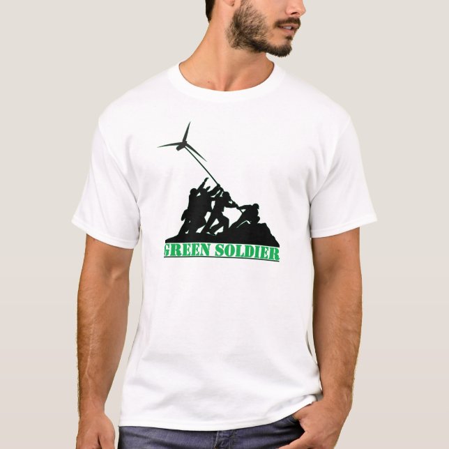 Camiseta Moinho de vento verde do soldado (Frente)