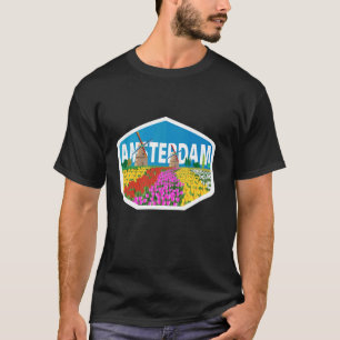 Camiseta Moinhos de Vento em Campo de Flores de Tulipas Col