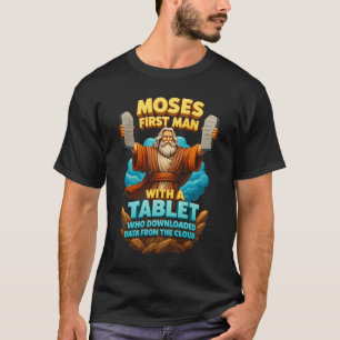 Camiseta Moisés Primeiro Homem Com Um Tablet Cristo Bíblia