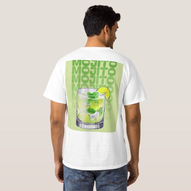 Camiseta Mojito-Camisa Masculina (Parte Traseira Completa)