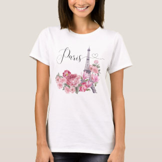 Camiseta Mola Floral Paris Cityscape Rosa