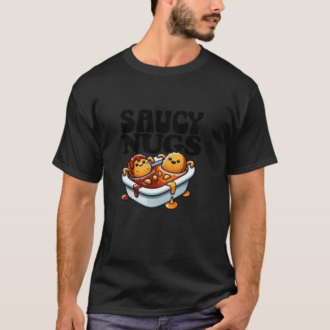 Camiseta Molcy Nugs Cartoon Comida Funny CHURRASCO Molce Fr (Frente)