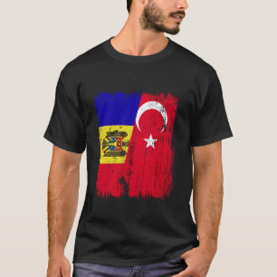 Camiseta Moldávia Turquia Meia Bandeira Turquia Moldávia Tu