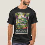 Camiseta Moldova Winery Illustration Travel Art Vintage<br><div class="desc">Moldova retro vector travel design. Moldova is a lesser-known Eastern European country celebrated for its rolling vineyards, historic monasteries, and rich wine-making traditions. With charming rural landscapes and a relaxed pace of life, it offers an authentic and affordable cultural travel experience.</div>
