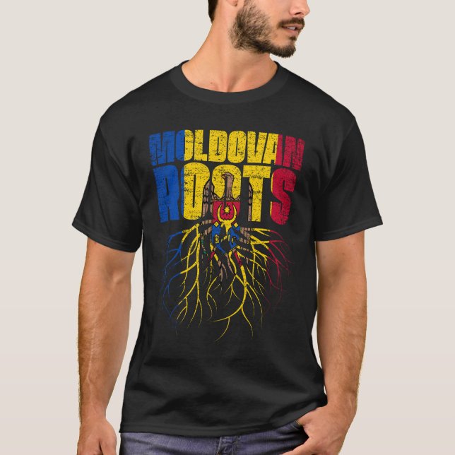 Camiseta Moldovan Roots Moldova Heritage Flag (Frente)