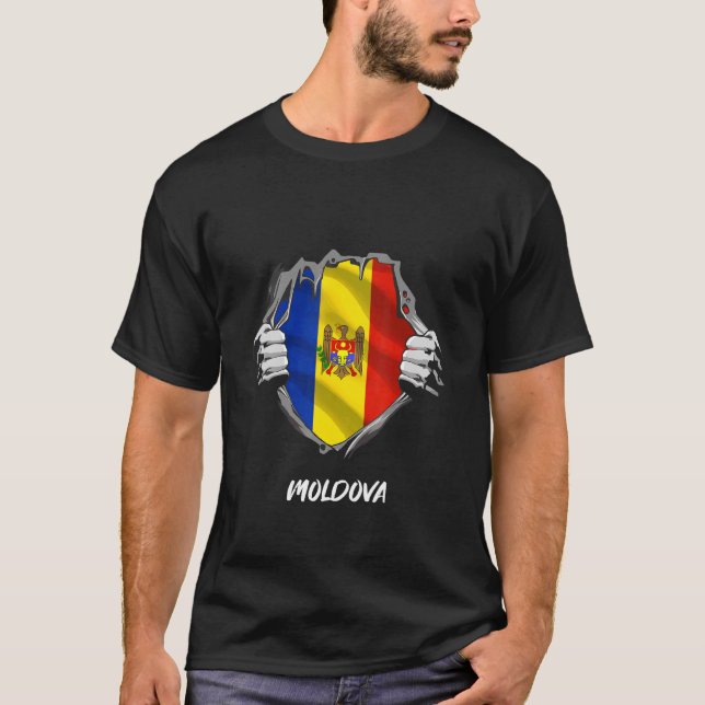Camiseta Moldow de Sinalizador de Test da Moldávia (Frente)