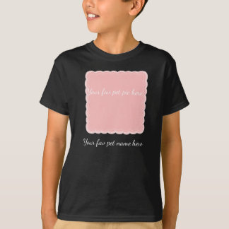 Camiseta Moldura Arredondada Rosa de Foto de Animal de Esti