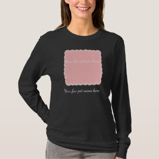 Camiseta Moldura Arredondada Rosa de Foto de Animal de Esti
