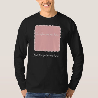 Camiseta Moldura Arredondada Rosa de Foto de Animal de Esti