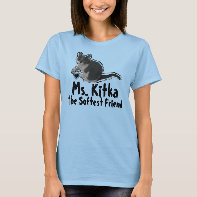 Camiseta Moldura de Amigo e Coração da Srta. Kitka (Frente)