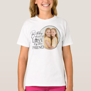 Camiseta Moldura de Foto de Amigo com Letreiro de Aniversár