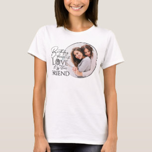 Camiseta Moldura de Foto de Amigo com Letreiro de Aniversár