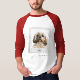 Camiseta Moldura de Foto de Aniversário de Pet Personalizad