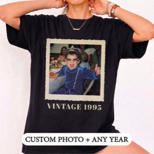 Camiseta Moldura de Foto Retro de Ano de Nascimento Persona
