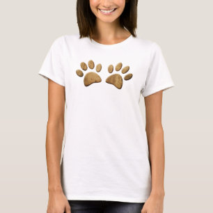 Camiseta Moldura de Pata de Cachorro em Madeira