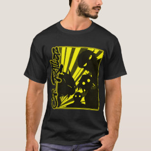 Camiseta Moldura de Silhueta Amarela Rock Band