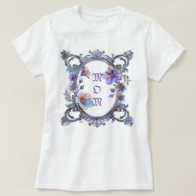 Camiseta Moldura Floral Mamãe (Frente do Design)