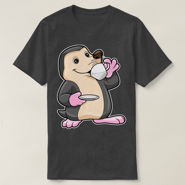 Camiseta Mole com Taça de Café Saucer (Frente do Design)