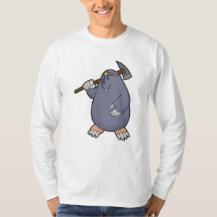 Camiseta Mole como agricultor com picaxe e destaque