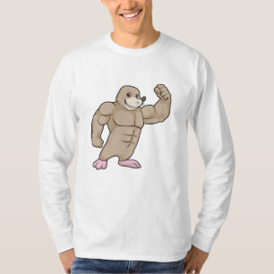 Camiseta Mole como Criador de Portos com Músculos Grandes
