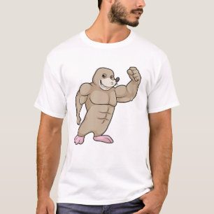 Camiseta Mole como Criador de Portos com Músculos Grandes