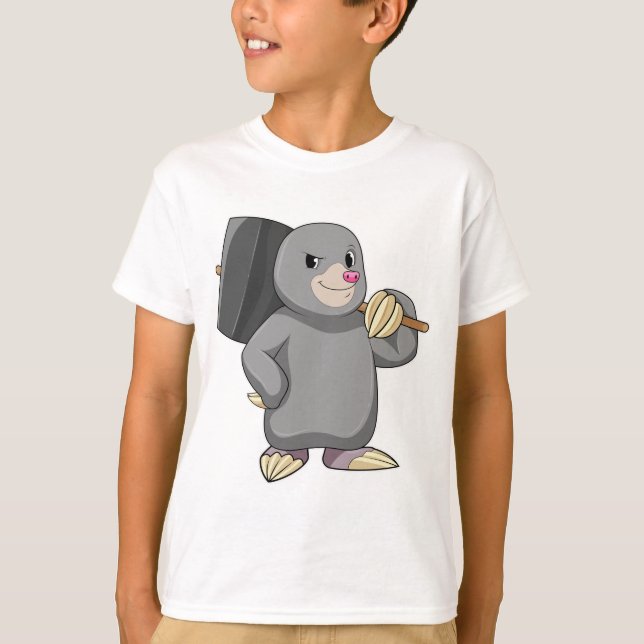 Camiseta Mole como Handyman com Hammer (Frente)