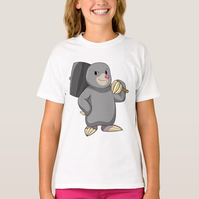 Camiseta Mole como Handyman com Hammer (Frente)