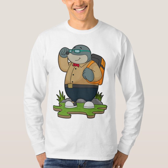 Camiseta Mole como Hiker com Backpack (Frente)
