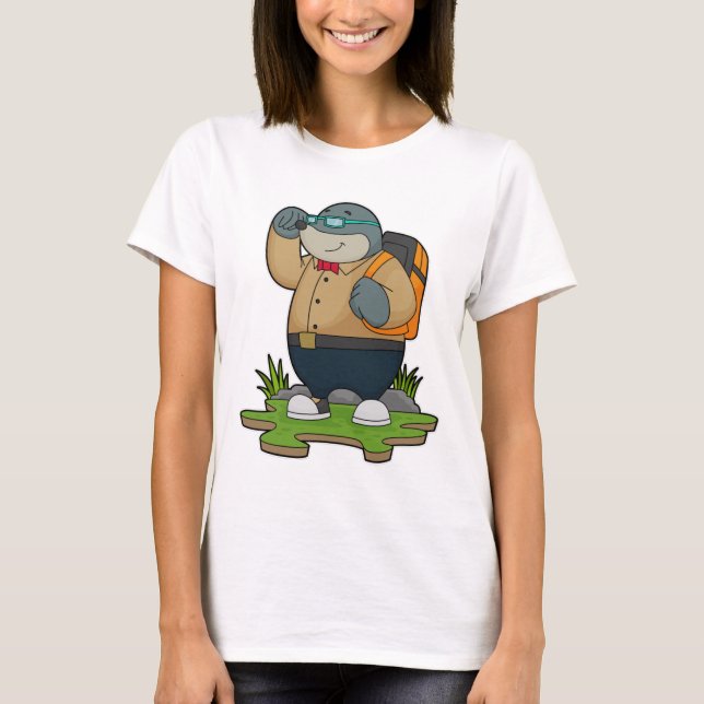 Camiseta Mole como Hiker com Backpack (Frente)