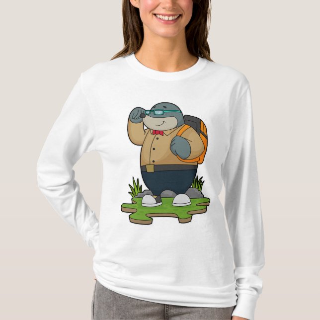 Camiseta Mole como Hiker com Backpack (Frente)