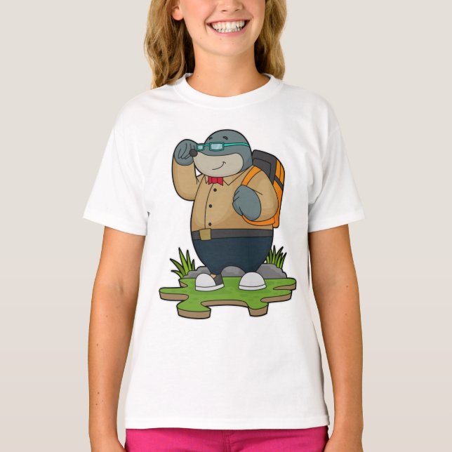Camiseta Mole como Hiker com Backpack (Frente)