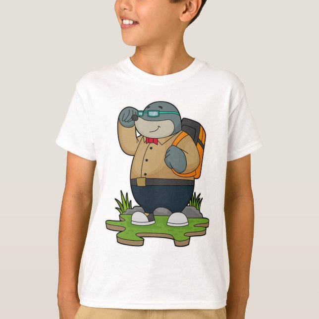 Camiseta Mole como Hiker com Backpack (Frente)