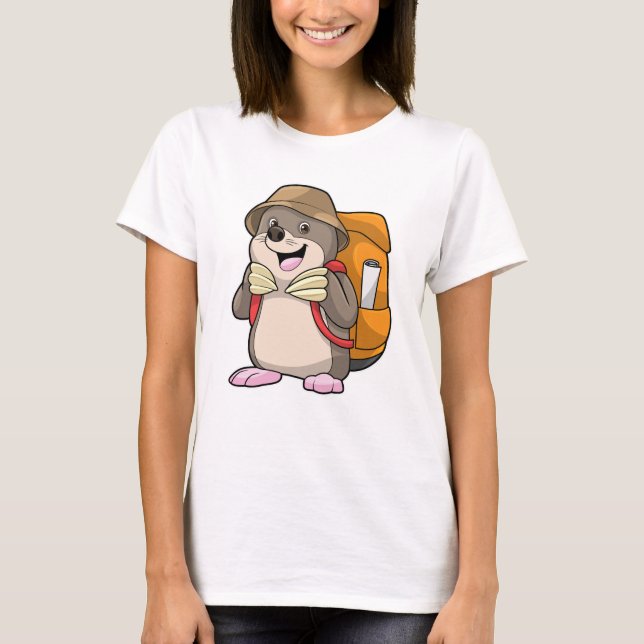 Camiseta Mole como Hiker com Bagagem (Frente)
