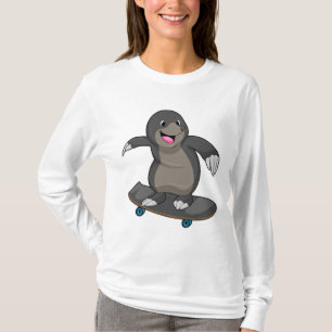 Camiseta Mole como skater com skate