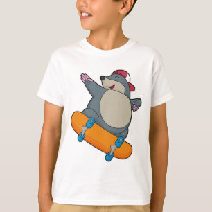 Camiseta Mole como skater com skate