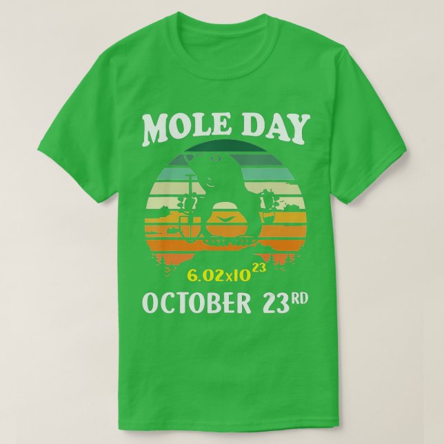 Camiseta Mole Day Avogadro's Number 23 de outubro Presente  (Frente do Design)