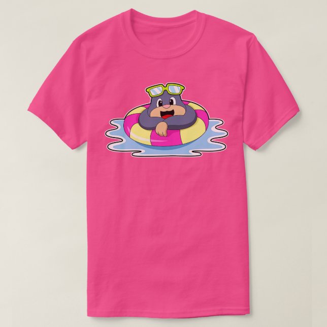 Camiseta Mole em Nadação com anel de Natação (Frente do Design)