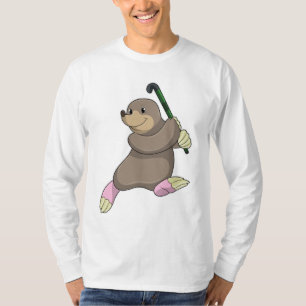 Camiseta Mole no Hockey com Taco de Hóquei