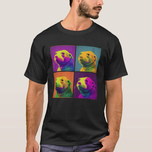 Camiseta Mole Rat Pop Ilustração de Animais Coloridos (Frente)