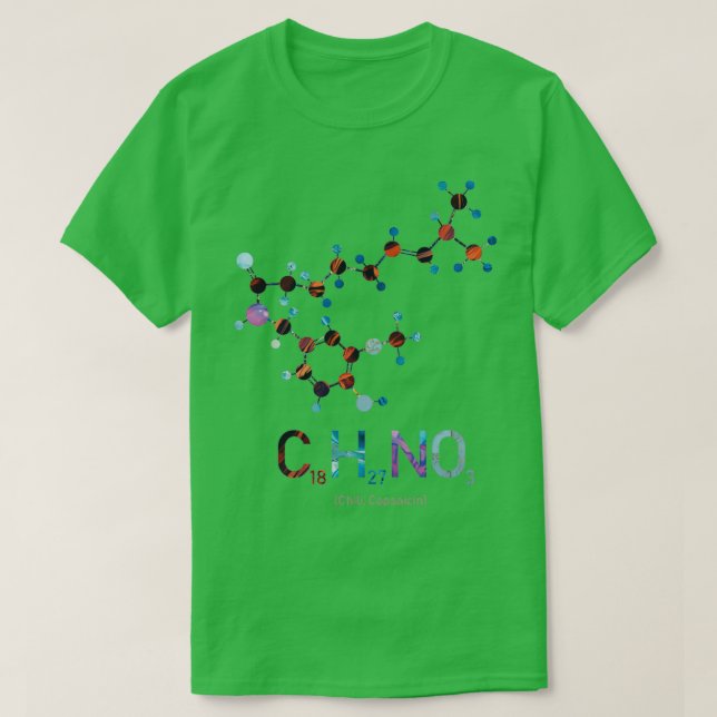 Camiseta Molécula Chili Capsaicina Química (Frente do Design)