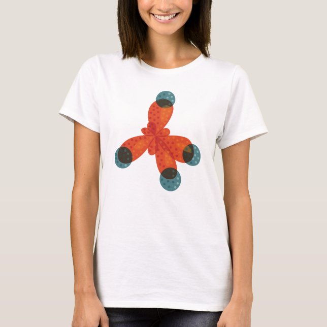 Camiseta Molécula de metano laranja, Geek de química (Frente)